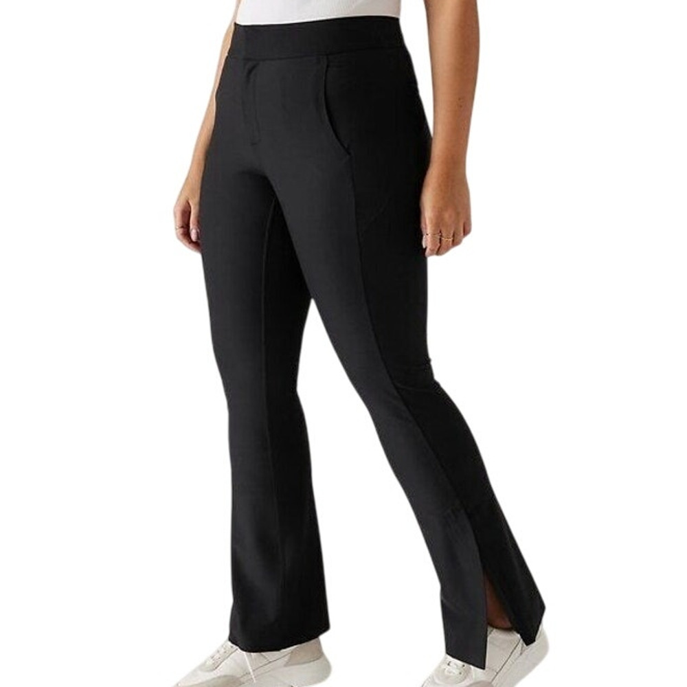 Athleta NWOT Stellar Flare Trousers Black Size 18 Zip Pockets Stretch Athleisure